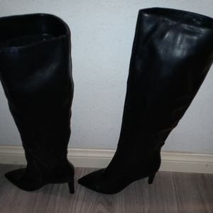 9 West sz 9M leather tall boots
